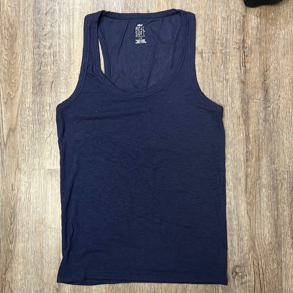 Aerie Real Soft Navy Tank Top L